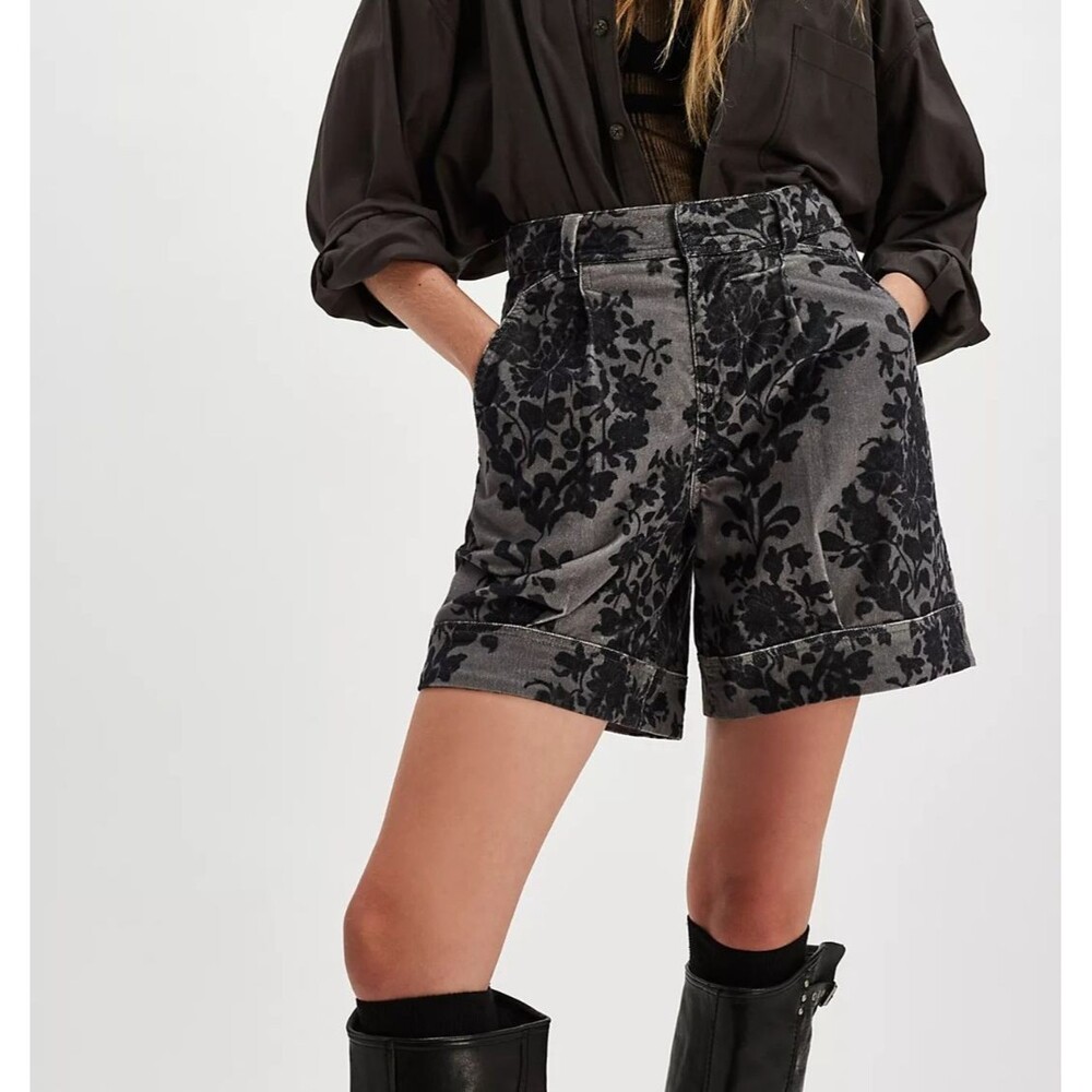 Free People We The Free Rock Romance Printed Shorts Floral Trendy M 288603 - Picture 2 of 9